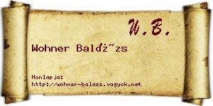 Wohner Balázs névjegykártya